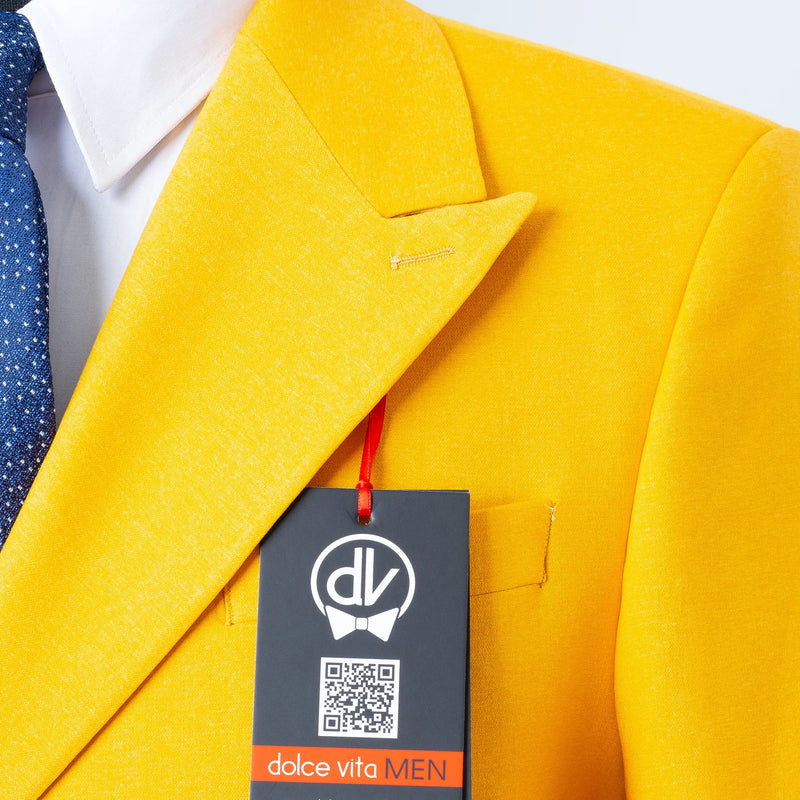 Dutch | Mustard Double-Breasted 2-Piece Tailored-Fit Suit