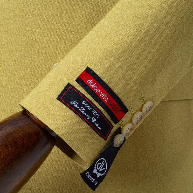 Dutch | Olive Double-Breasted 2-Piece Tailored-Fit Suit