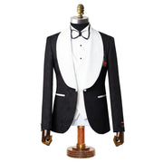 Gianni | Black with White Velvet Lapel 3-Piece Tailored-Fit Tuxedo