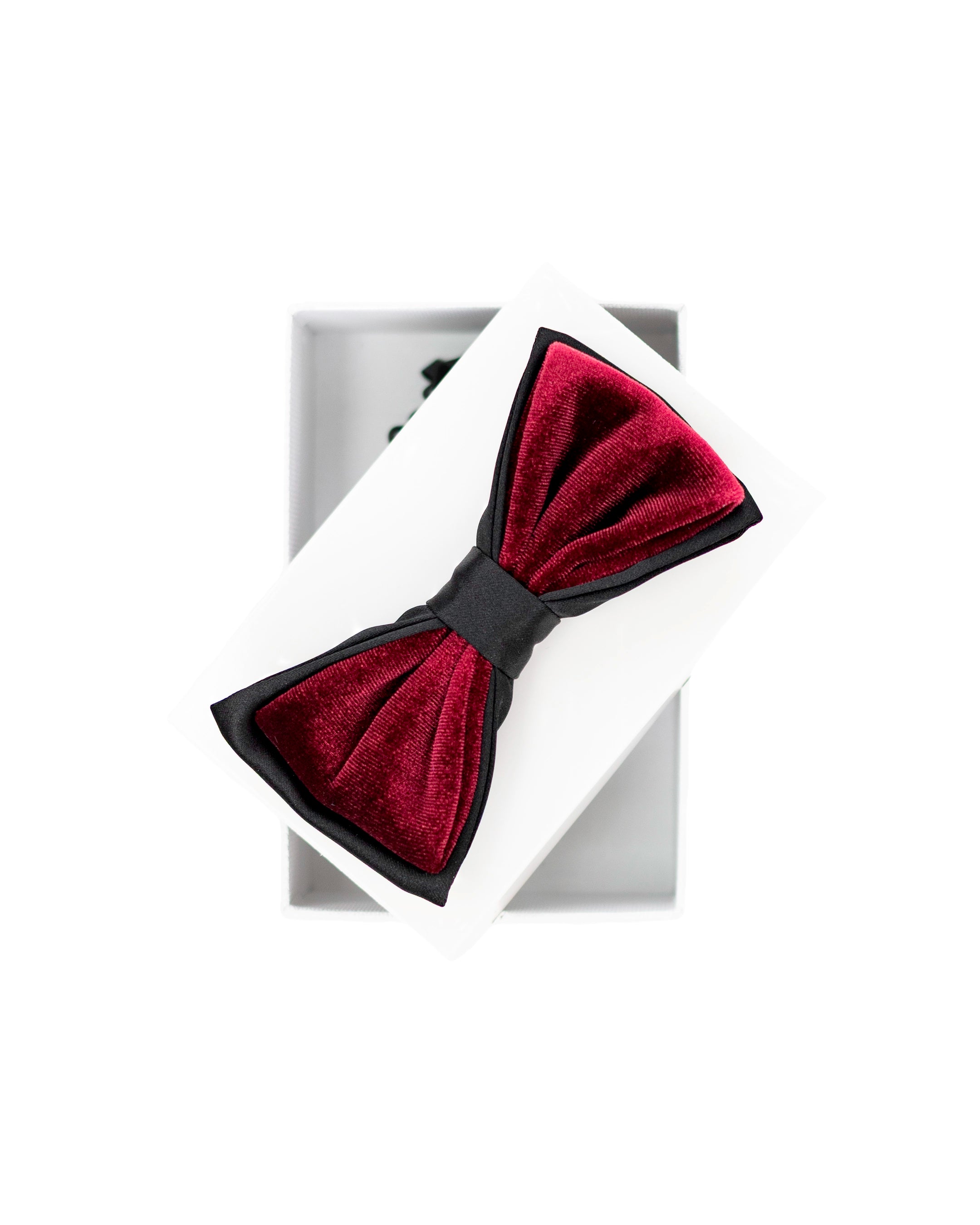 Burgundy Gianni Velvet Bowtie from Dolce Vesta | One Size Fits All