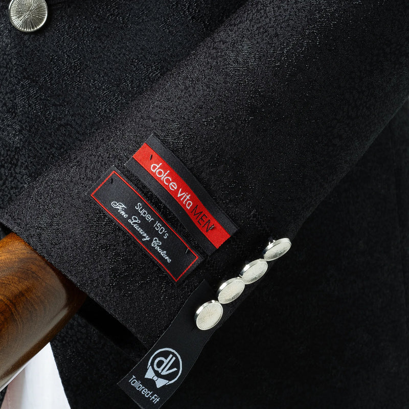 Carlo | Black and Red Satin 2-Piece Tailored-Fit Tuxedo