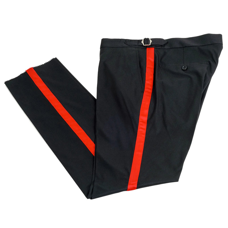 Carlo | Black and Red Satin 2-Piece Tailored-Fit Tuxedo