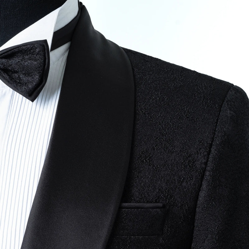 Carlo | Black Satin 2-Piece Tailored-Fit Tuxedo
