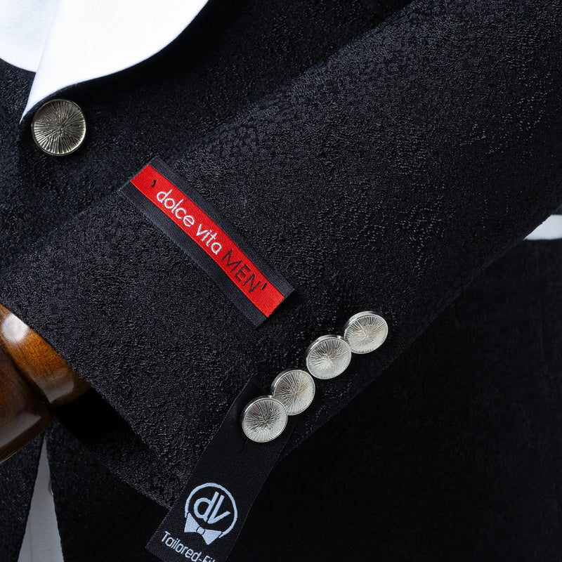 Carlo | Black and White Satin 2-Piece Tailored-Fit Tuxedo