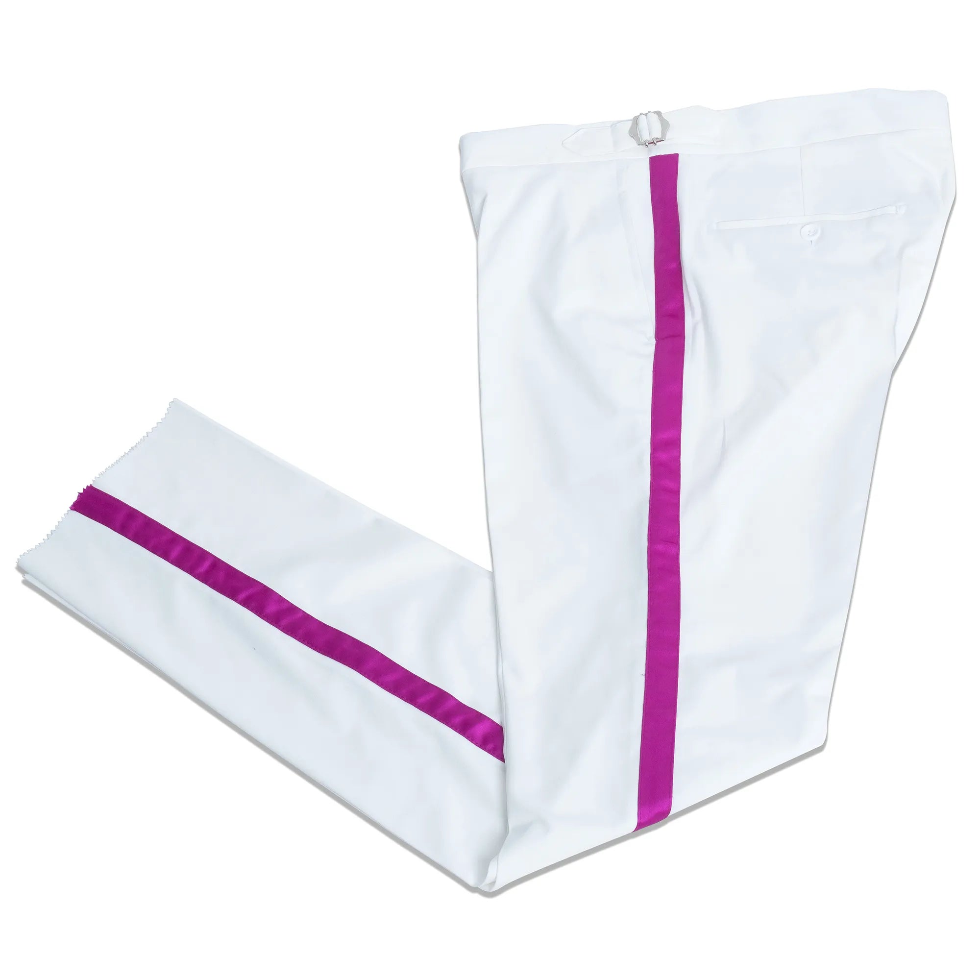Carlo | White and Fuchsia Satin 2-Piece Tailored-Fit Tuxedo