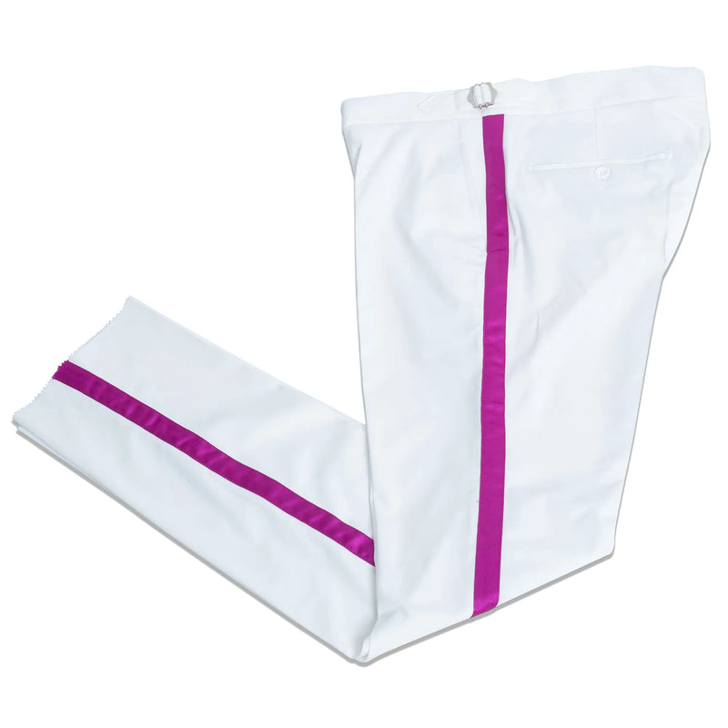 Carlo | White and Fuchsia Satin 2-Piece Tailored-Fit Tuxedo