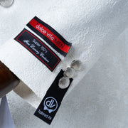 Carlo | White and Purple Satin 2-Piece Tailored-Fit Tuxedo