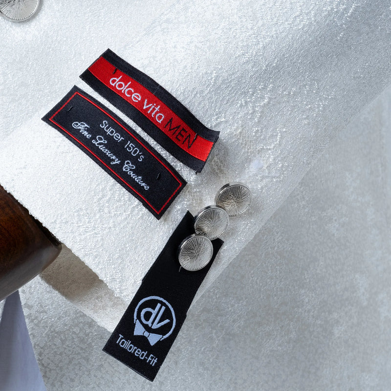 Carlo | White and Purple Satin 2-Piece Tailored-Fit Tuxedo