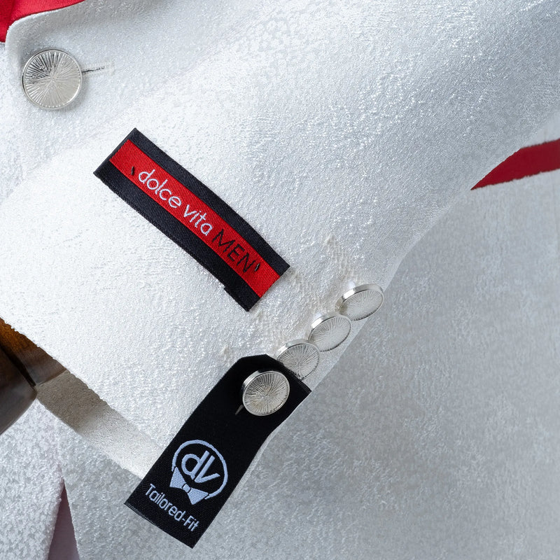 Carlo | White and Purple Satin 2-Piece Tailored-Fit Tuxedo