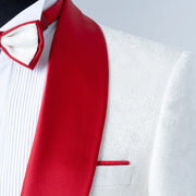 Carlo | White and Purple Satin 2-Piece Tailored-Fit Tuxedo