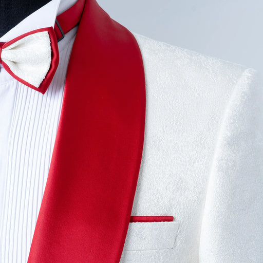 Carlo | White and Purple Satin 2-Piece Tailored-Fit Tuxedo