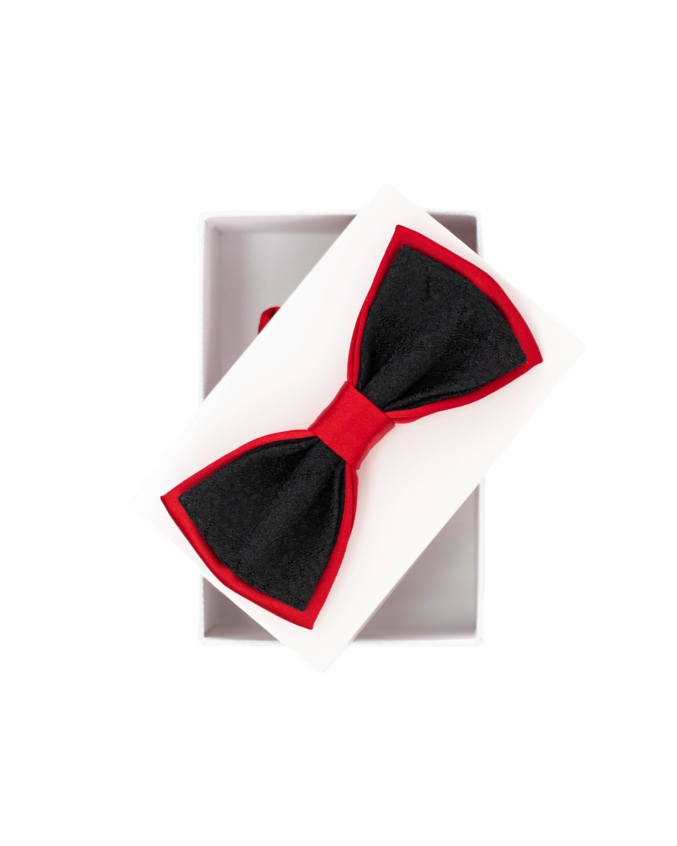 Black and Red Carlo Satin Bowtie from Dolce Vesta | One Size Fits All