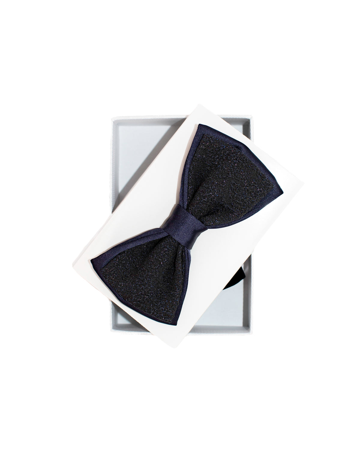 Navy and Black Carlo Satin Bowtie from Dolce Vesta | One Size Fits All