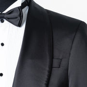 Laurent | Black Tailored-Fit Tuxedo Jacket