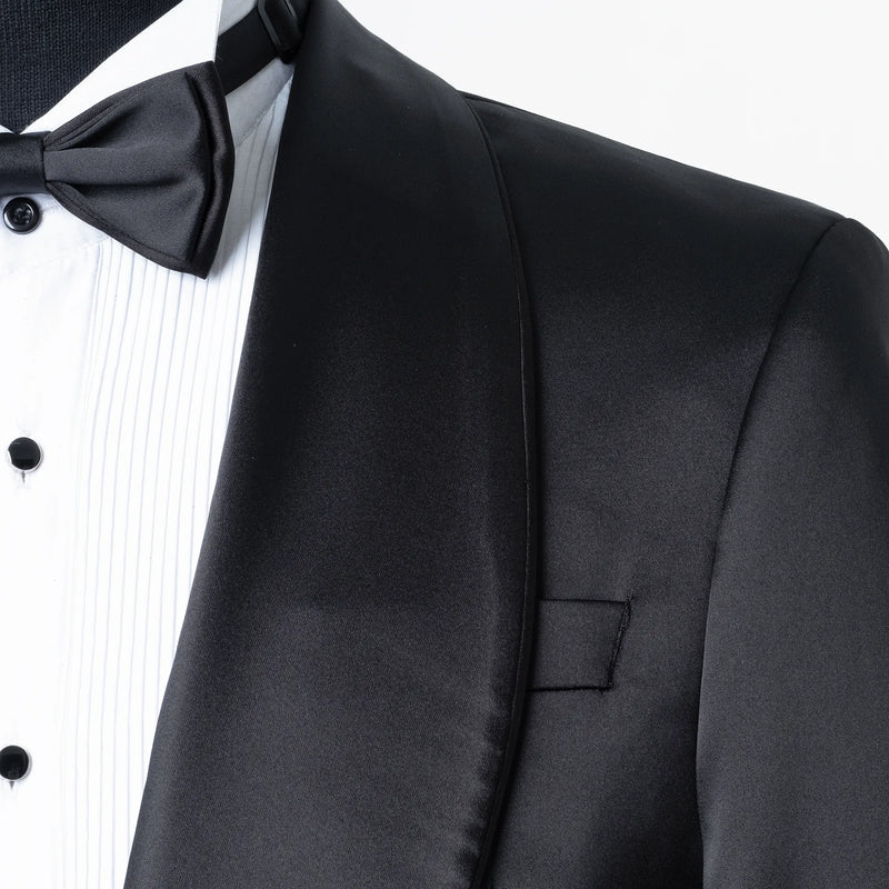 Laurent | Black Tailored-Fit Tuxedo Jacket