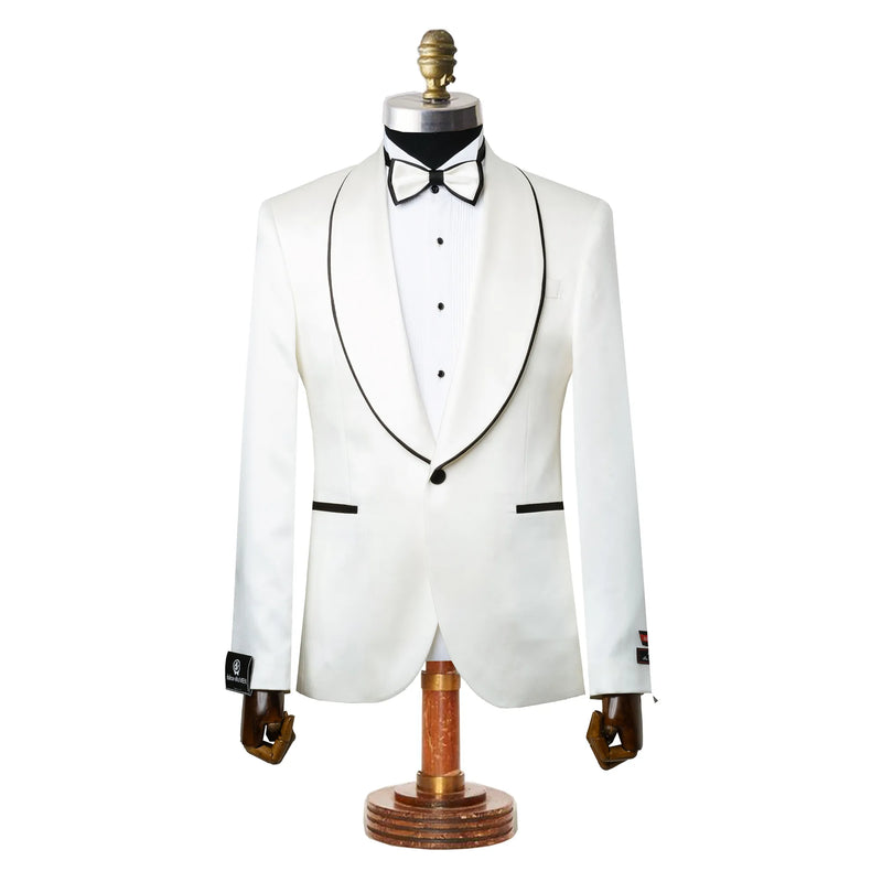Laurent | Ivory Tailored-Fit Tuxedo Jacket