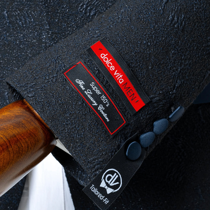 Cedric | Navy Blue Splash Tailored-Fit Jacket