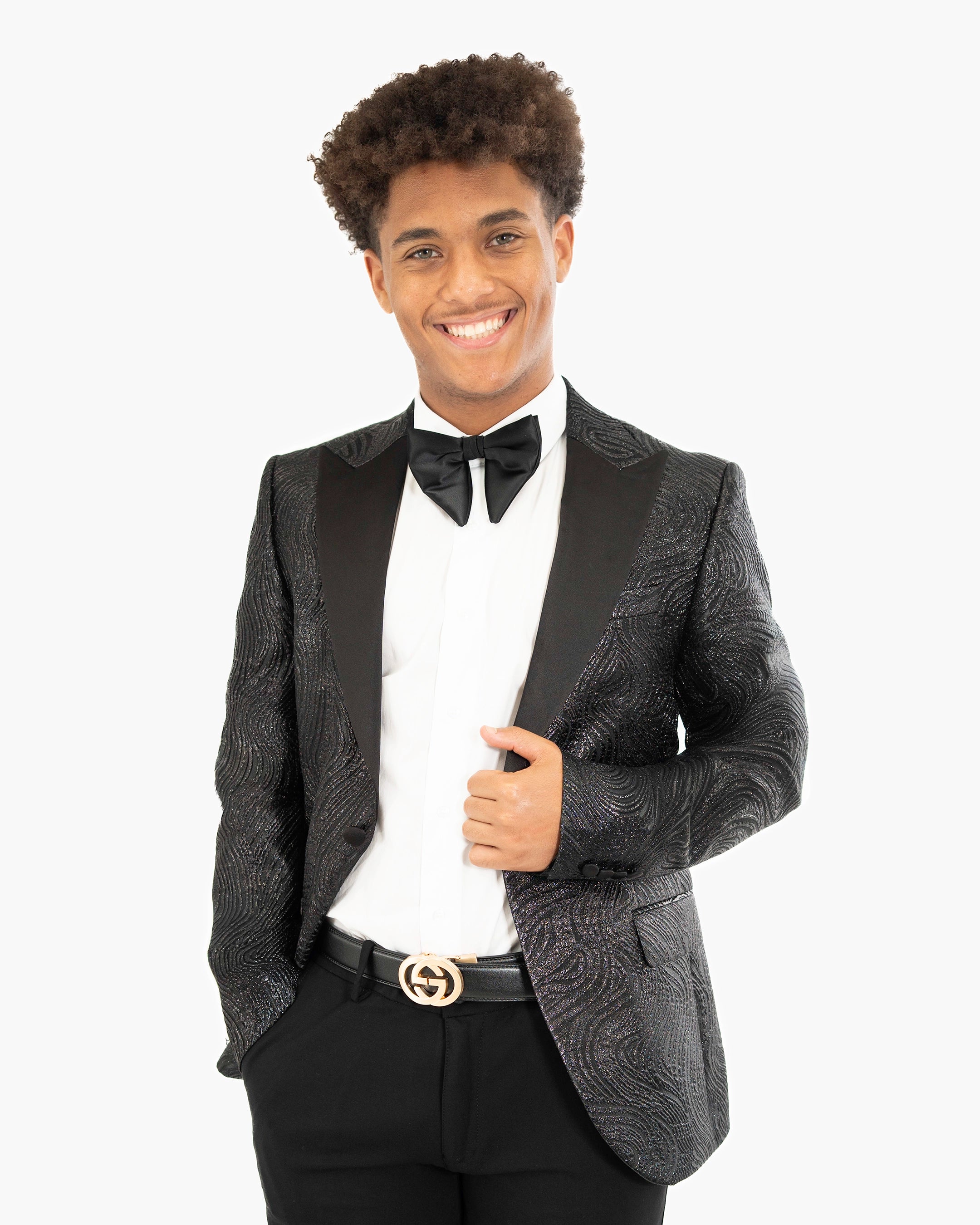Orlando | Black Paisley Tailored-Fit Jacket