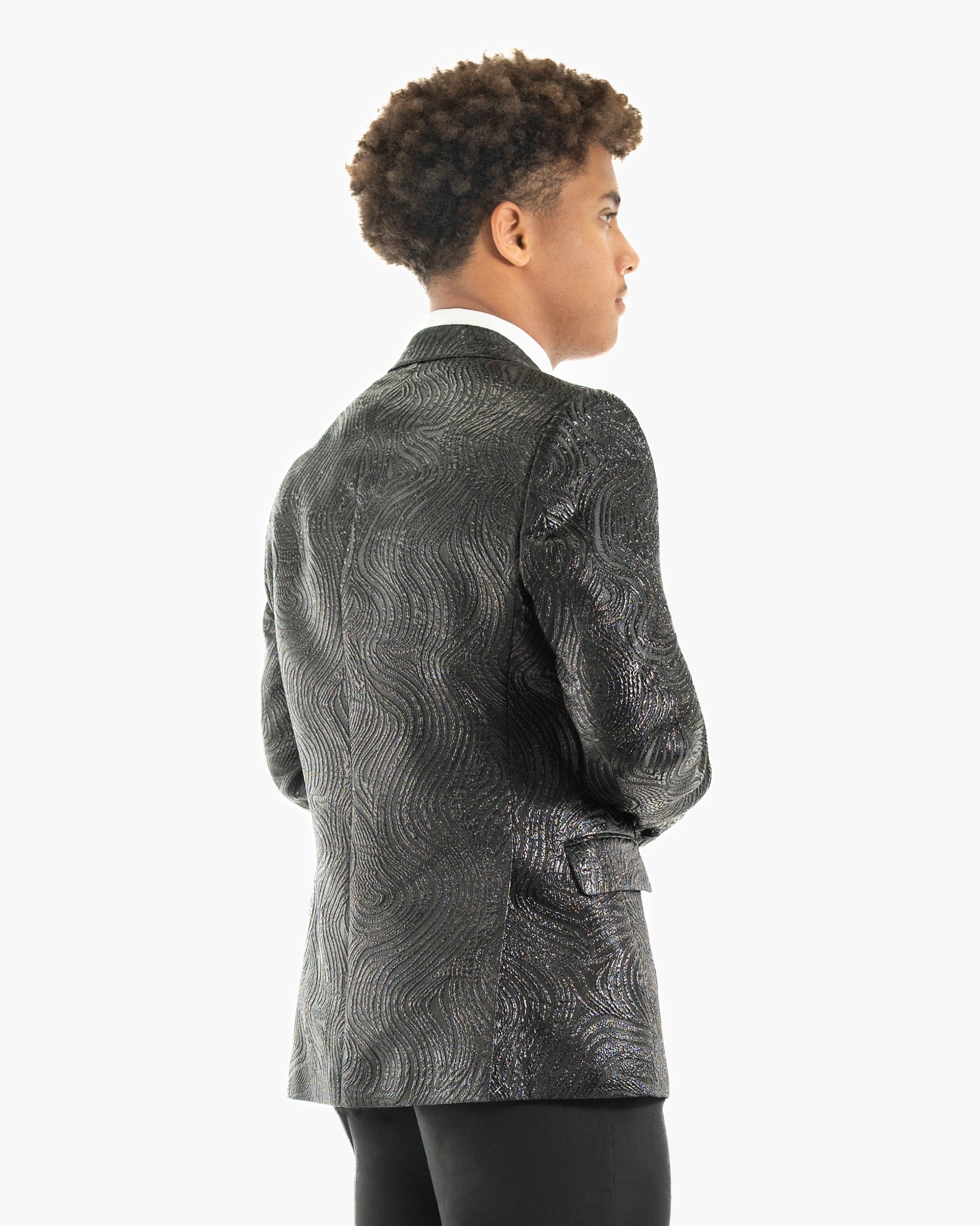 Orlando | Black Paisley Tailored-Fit Jacket