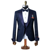 Julius | Navy Floral 3-Piece Tailored-Fit Tuxedo