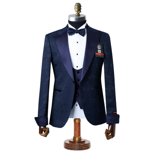 Julius | Navy Floral 3-Piece Tailored-Fit Tuxedo