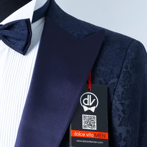 Julius | Navy Floral 3-Piece Tailored-Fit Tuxedo
