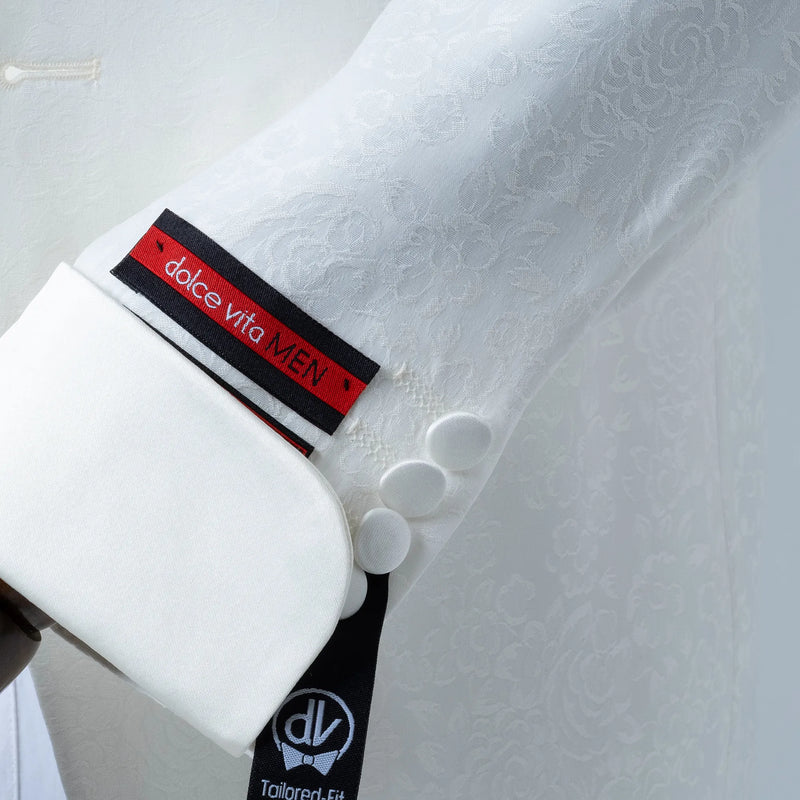 Julius | White Floral 3-Piece Tailored-Fit Tuxedo