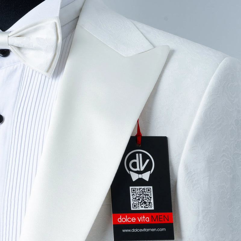 Julius | White Floral 3-Piece Tailored-Fit Tuxedo