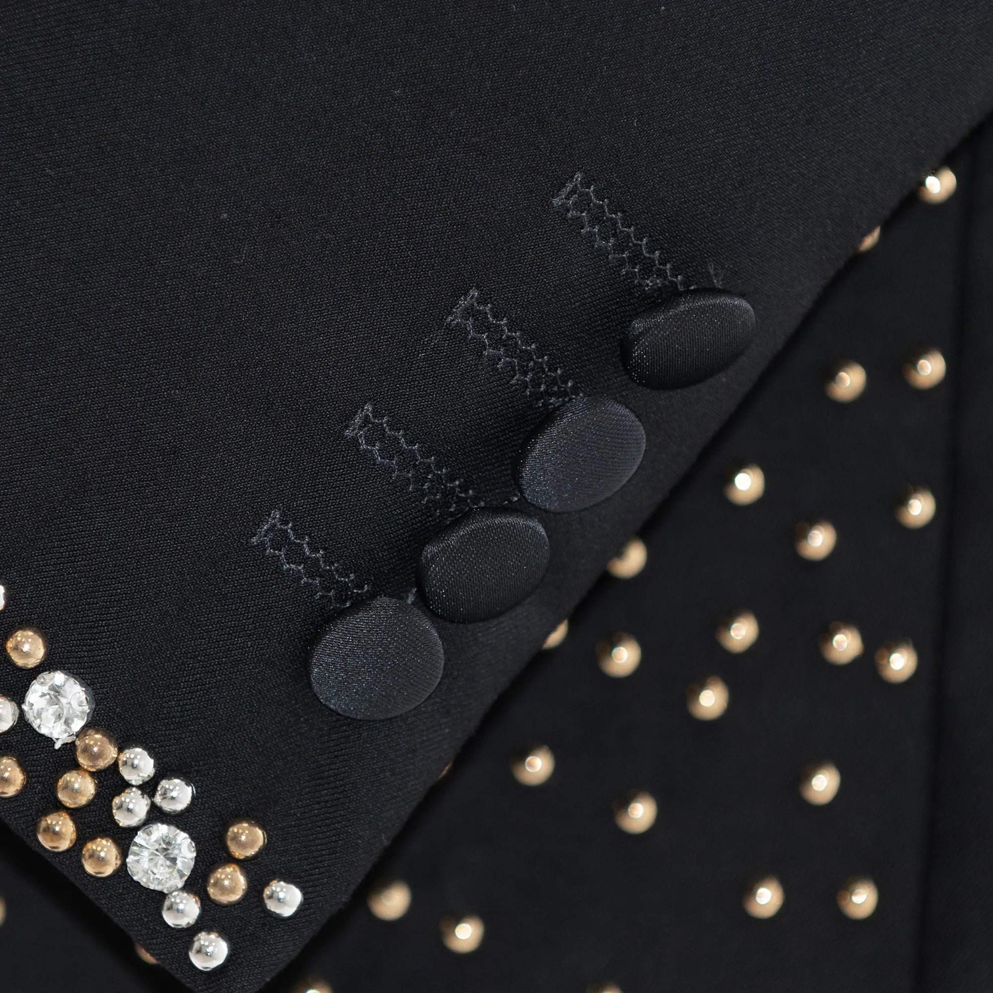 Black 3-Piece Slim-Fit Tuxedo with Gold and Silver Accents