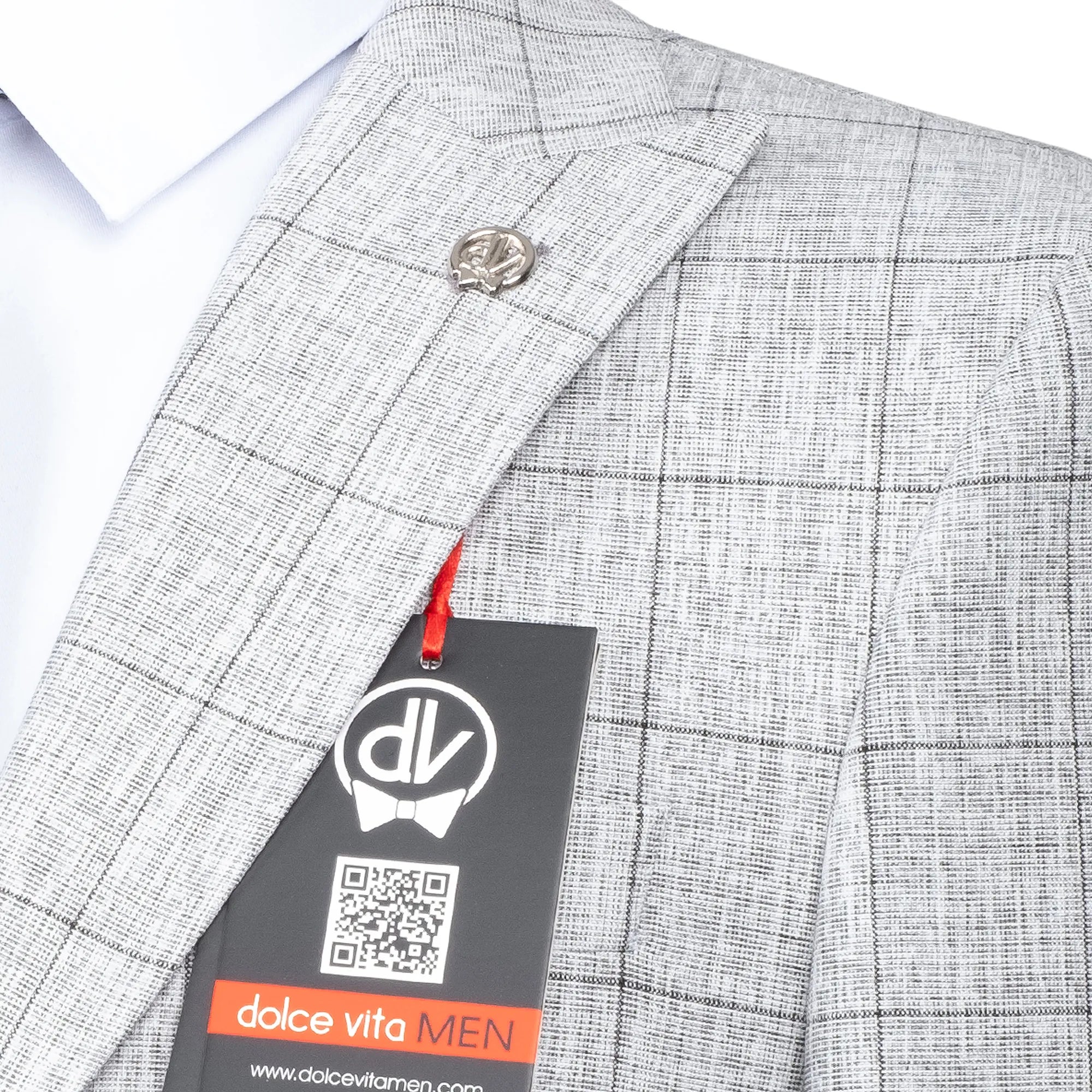 Roland | Ash Gray Windowpane 3-Piece Tailored-Fit Suit