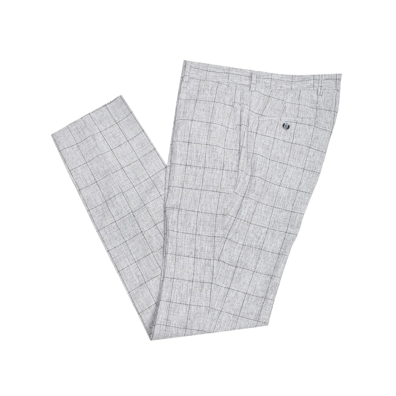Roland | Ash Gray Windowpane 3-Piece Tailored-Fit Suit