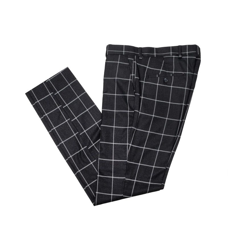 Roland | Black Windowpane 3-Piece Tailored-Fit Suit