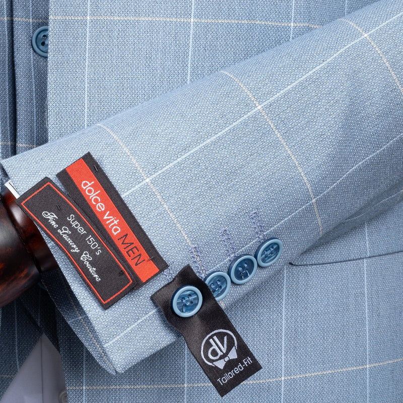 Roland | Indigo Windowpane 3-Piece Tailored-Fit Suit