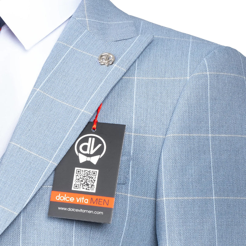 Roland | Indigo Windowpane 3-Piece Tailored-Fit Suit