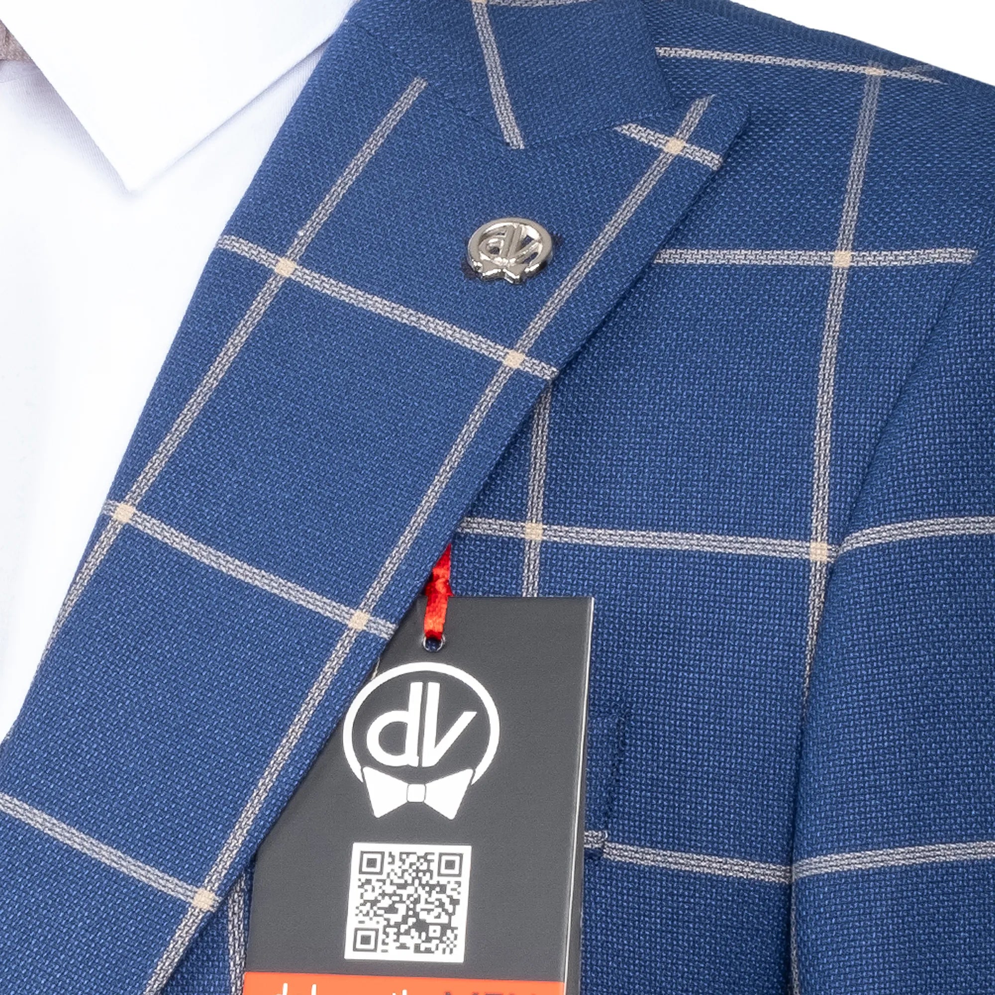 Roland | Sapphire Blue Windowpane 3-Piece Tailored-Fit Suit