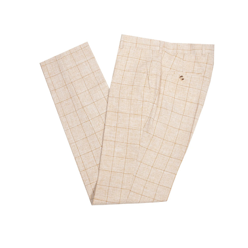 Roland | Mustard Windowpane 3-Piece Tailored-Fit Suit