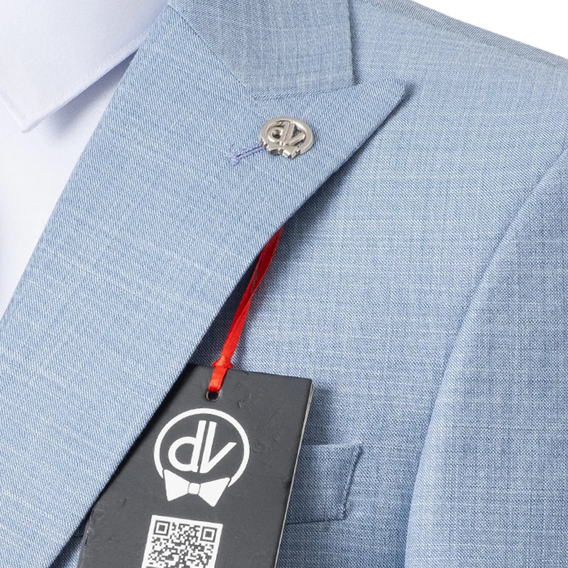 Vincenzo | Chambray Blue 3-Piece Tailored-Fit Suit