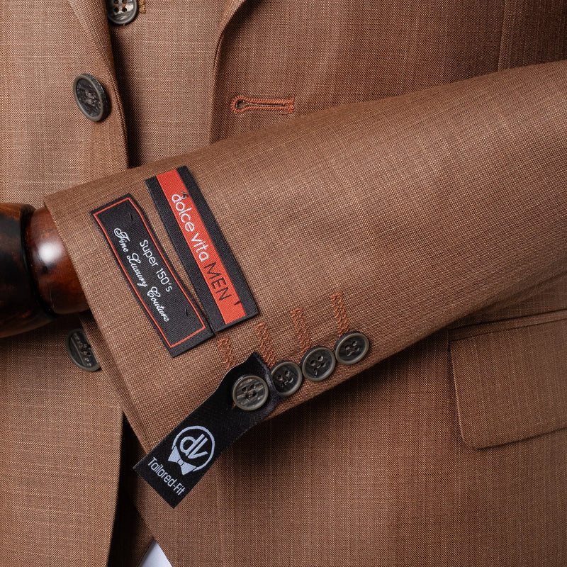 Vincenzo | Chocolate Brown 3-Piece Tailored-Fit Suit
