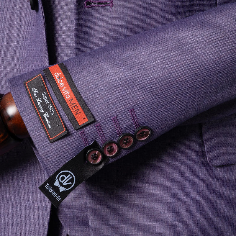 Vincenzo | Eggplant 3-Piece Tailored-Fit Suit