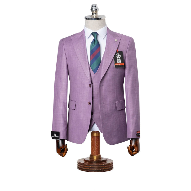 Vincenzo | Lilac 3-Piece Tailored-Fit Suit