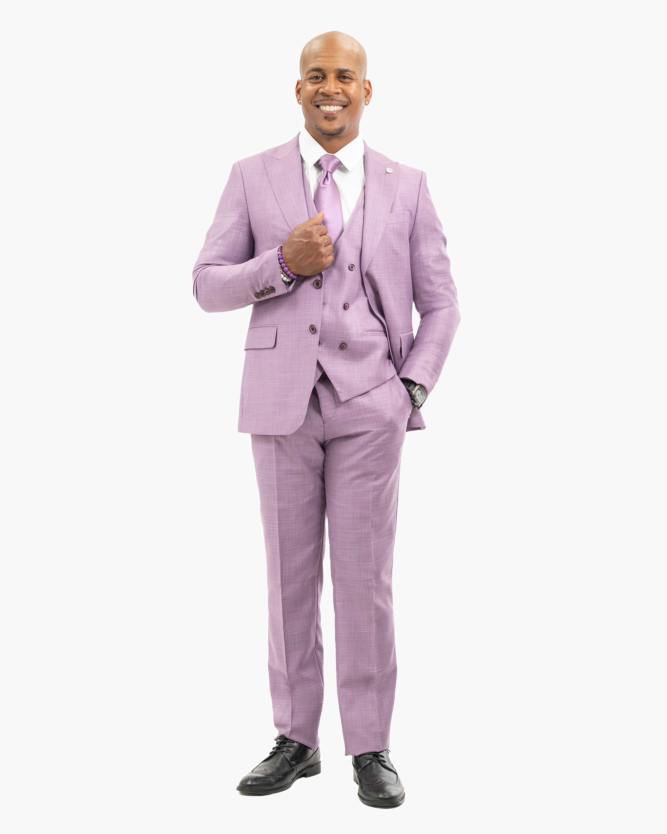 Vincenzo | Lilac 3-Piece Tailored-Fit Suit