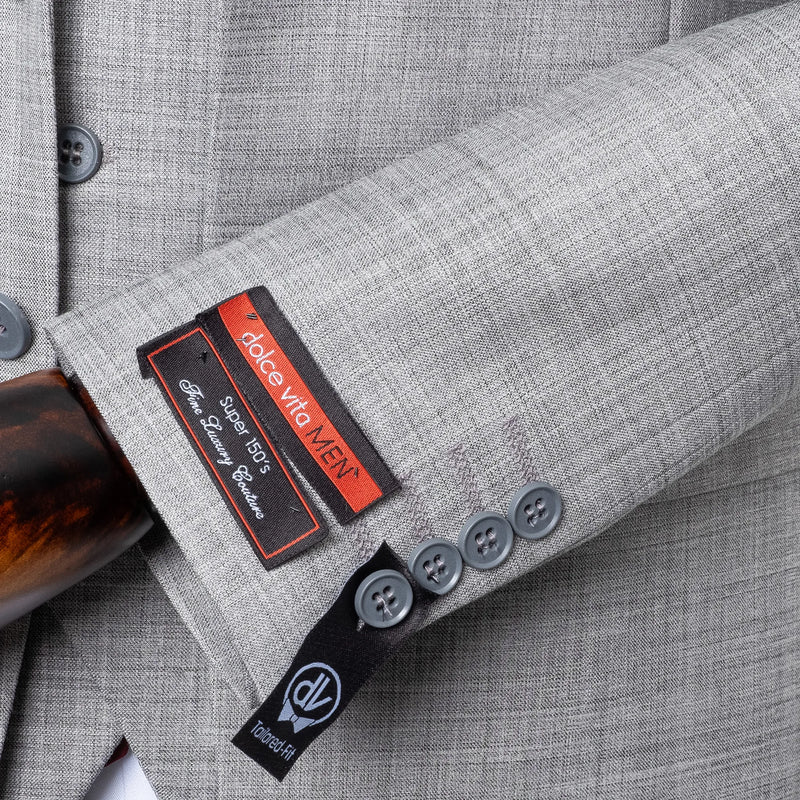 Vincenzo | Medium Gray 3-Piece Tailored-Fit Suit