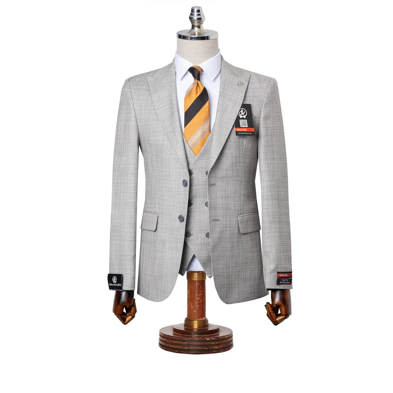 Vincenzo | Modern Gray 3-Piece Tailored-Fit Suit
