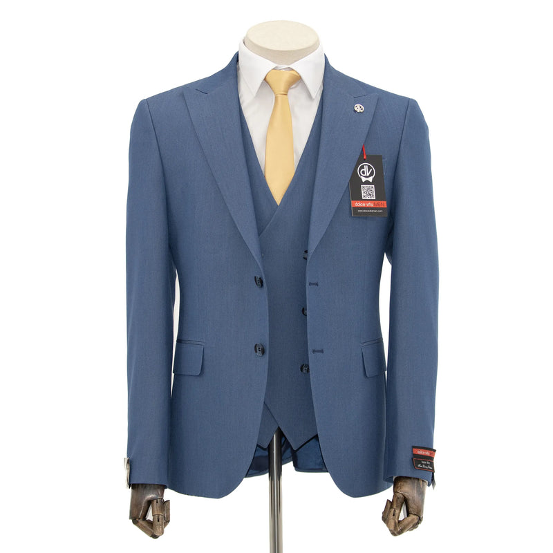 Vincenzo | Persian Blue 3-Piece Tailored-Fit Suit