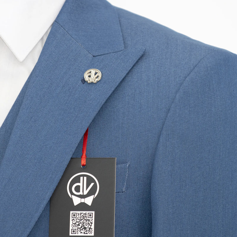 Vincenzo | Persian Blue 3-Piece Tailored-Fit Suit