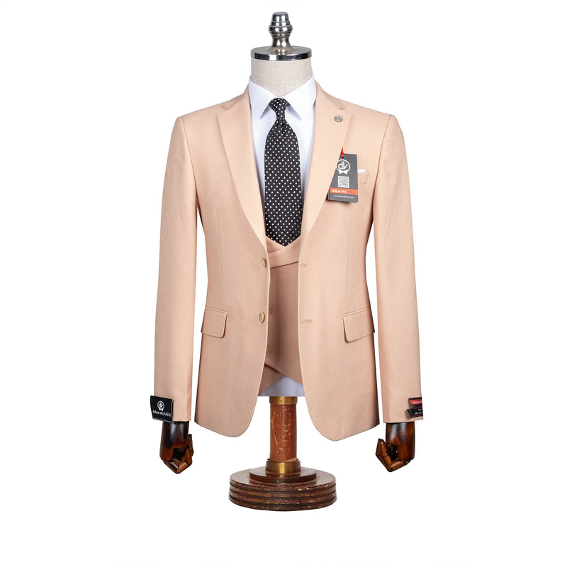 Maximo | Beige Twill 3-Piece Tailored-Fit suit