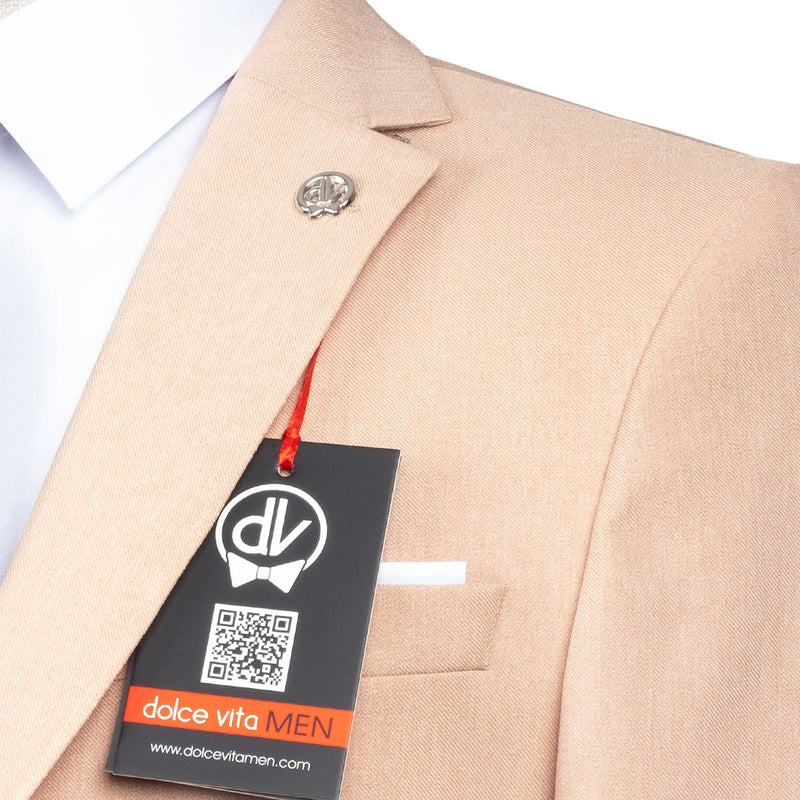 Maximo | Beige Twill 3-Piece Tailored-Fit suit