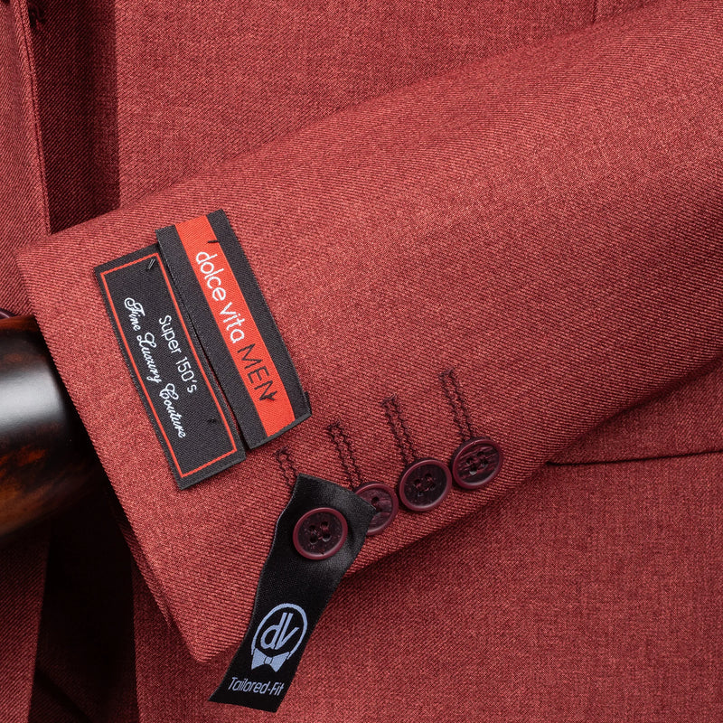 Maximo | Berry Twill 3-Piece Tailored-Fit suit