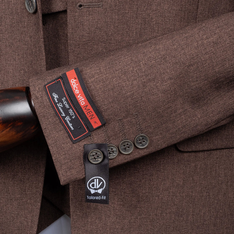 Maximo | Brown Twill 3-Piece Tailored-Fit suit