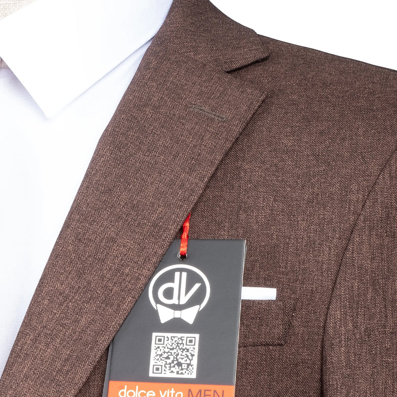 Maximo | Brown Twill 3-Piece Tailored-Fit suit